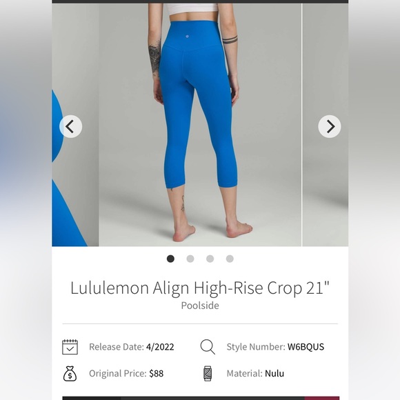 EUC Lululemon Align High Rise Crop 21” - Picture 6 of 6